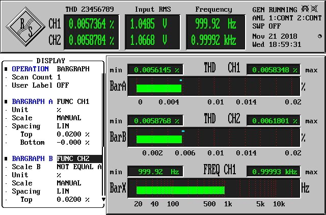 DHT mesures à 1 V en sortie entrée Phono